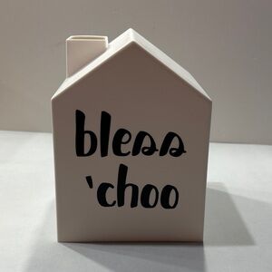 White Bless 'Choo square Tissue Box Cover by umbra casa handmade white black new
